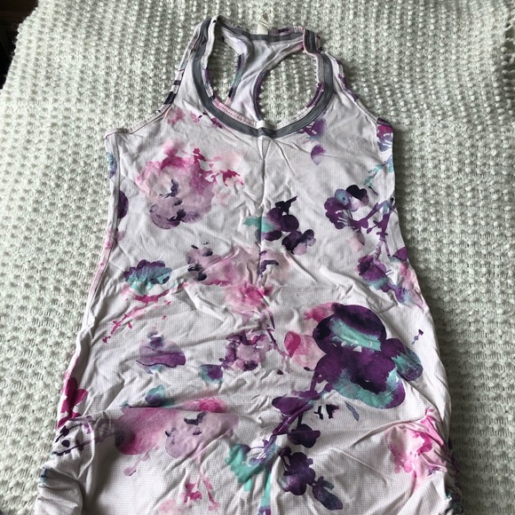 SOLD Lululemon Watercolour Flower Racerback Dress - Picture 3 of 7
